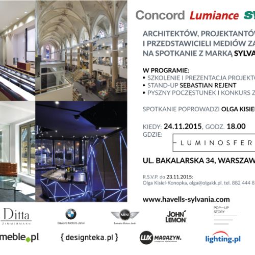 Architektów wnętrz publicznych, projektantów i przedstawicieli mediów zapraszamy na spotkanie z marką Sylvania,