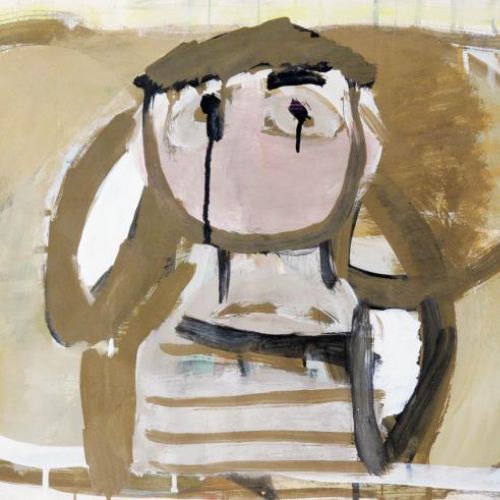 Artur Nacht-Samborski- Popiersie różowe na ugrze , 1965-1970 r., Galeria Arsenał w Poznaniu