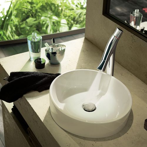 Axor Starck Organic– górnym pokrętłem ustawiamy temperaturę wody, dolnym wielkość strumienia, 2076 zł netto, hansgrohe