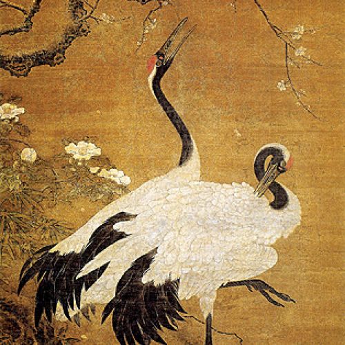 Bambus i żurawie , Bian Jingzhao, ok. 1426-35 r.