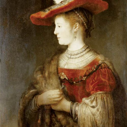 Barokowa elegantka Saskia, żona Rembrandta, na portrecie jego pędzla z 1642 r., Muzeum Miejskie w Kassel, Niemcy, fot. FORUM