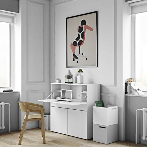 białe biurko sekretarzyk