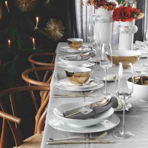 biało złoty stół wigilijny