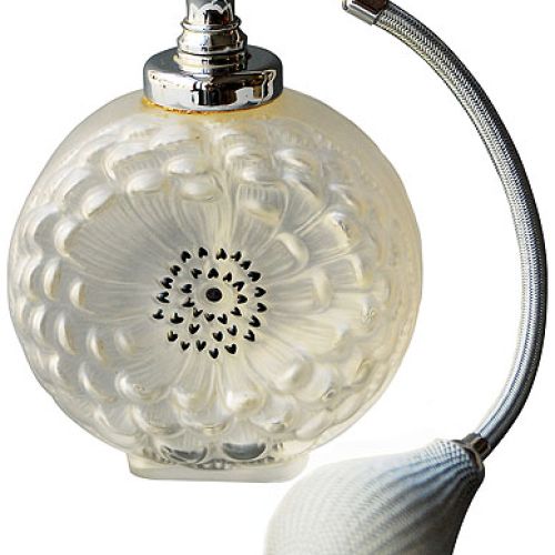 Butelka na perfumy z rozpylaczem, Lalique Dahlia, po 1980 r., Francja, Desa Katowice