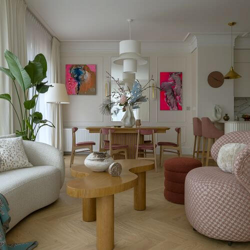 ciepłe i eleganckie wnętrza z ryflowanymi meblami