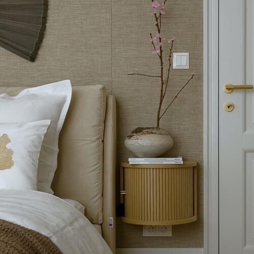 glamour i japandi w sypialni