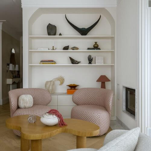 ciepłe i eleganckie wnętrza domu w konstancinie