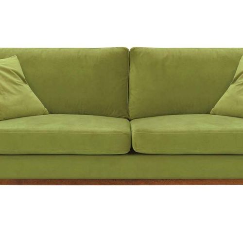zielona welurowa sofa do salonu