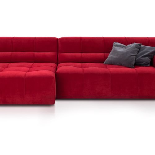 Czerwona sofa do salonu z kolekcji Nobonobo