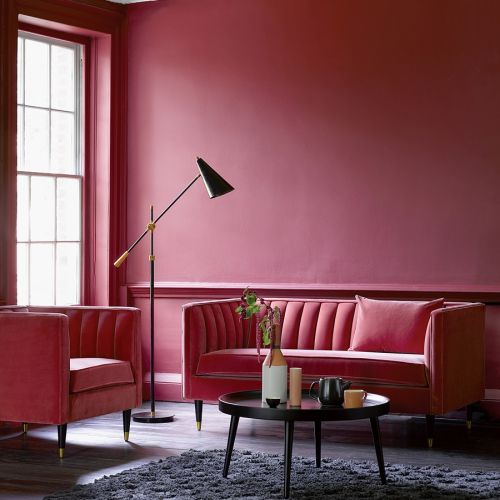 dwuosobowa czerwona sofa