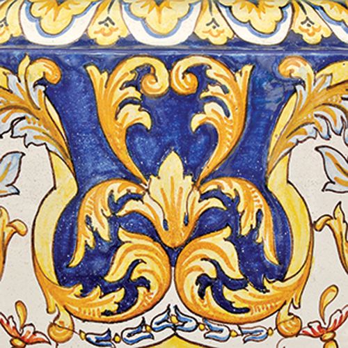 Detal, ornament akantowy. Majolika Księcia Pana