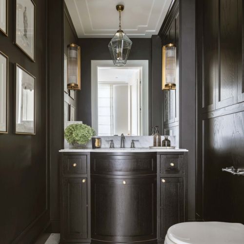 czarna zabudowa w łazience modern classic