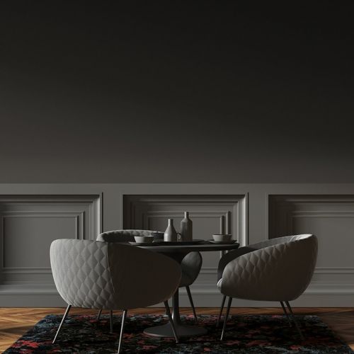 nowoczesny dywan w kwiaty pod stół