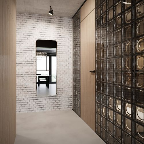 hol ze ścianą z luksferów