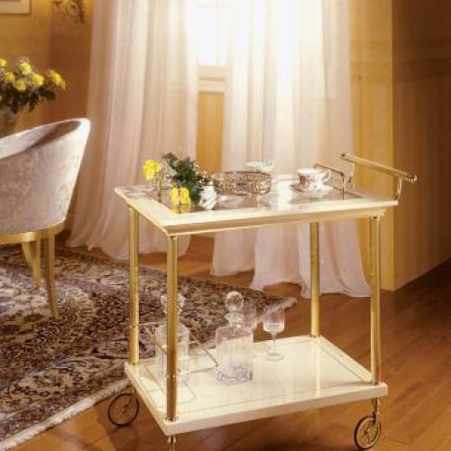 Elegancki pozłacany barek na kółkach. PATT MEBEL