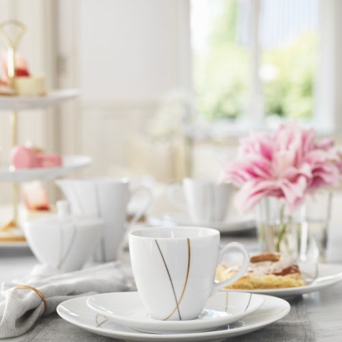 Serwis kawowy POLSKA 100 dekorowany 18-karatowym złotem i prawdziwą platyną, Fyrklövern, fyrklovern.pl