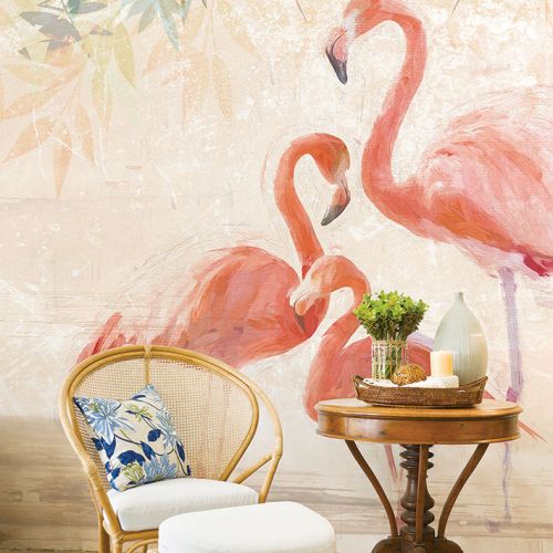 Flamingos Party – tapeta bez PCW, dobra dla alergików, Wallpepper, ok. 380 zł/m2.