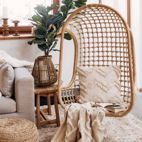 fotel wiszący rattanowy