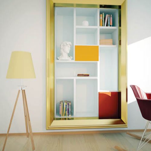 Frame z lakierowanego mdf-u, rama może być też biała, pomarańczowa lub czerwona. EMPROJEKT STUDIO