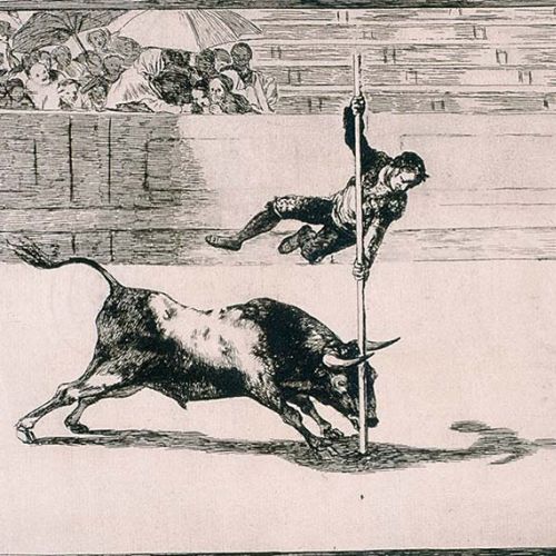 Francisco de Goya Zręczność i zuchwałość Juanito Apinani na arenie w Madrycie , lata 1814-1816