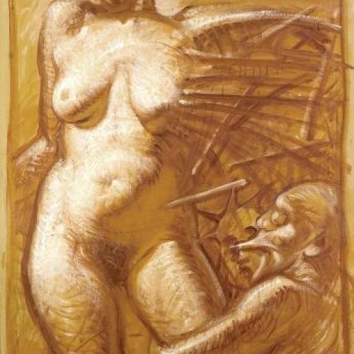 Franciszek Starowieyski Autoportret jako Saturn , 1990 r., cs 12 000 zł, DESA UNICUM