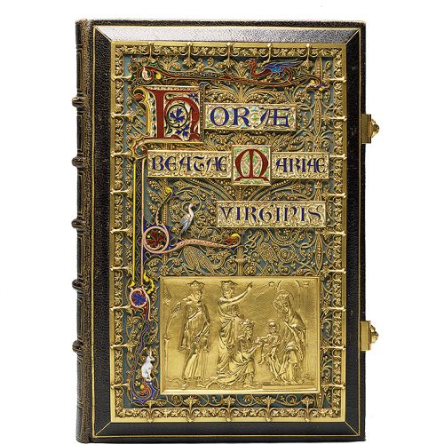 Godzinki z przedstawieniem Pokłonu Trzech Króli , proj. Alexis Falize, Gruel Engelmann, 1870 r., Paryż, Francja