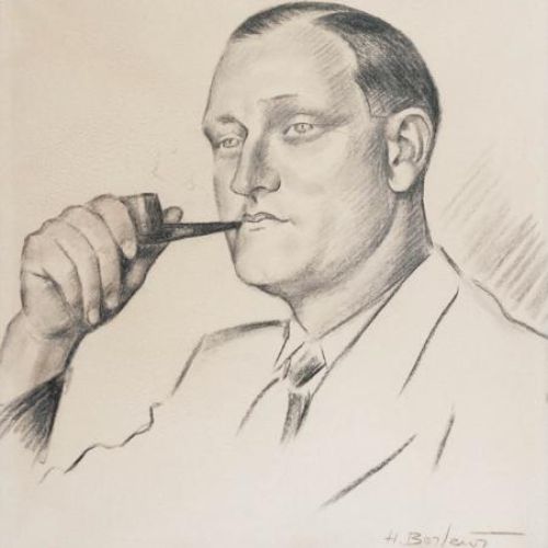 Henryk Berlewi Portret mężczyzny z fajką , 1943 r., cs 2900 zł, REMPEX