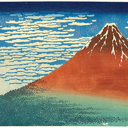 Hokusai Katsushika Południowy wiatr, czyste niebo , 1830 r.