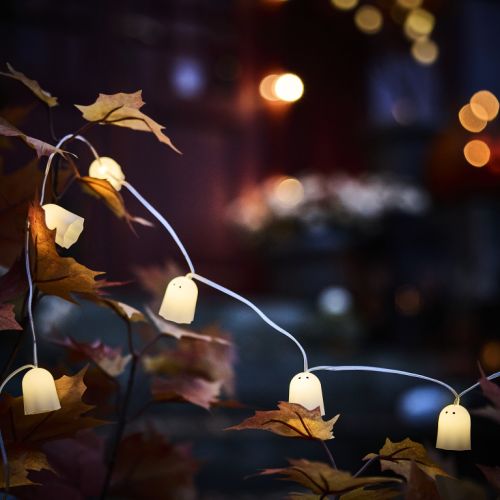 girlanda LED w kształcie duchów - dekoracja wejścia do domu na halloween