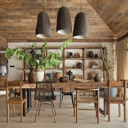 jadalnia w drewnie styl rustyklany nowoczesny