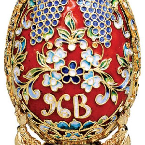 Jajko Faberge - pozytywka z kremlowskiej kolekcji, z literami XB (skrót od Chrystus Zmartwychwstał), EAST NEWS