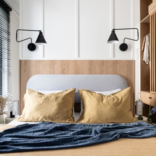 mieszkanie 38 m2 aranżacja sypialni w stylu japandi