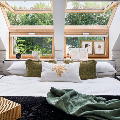 przytulna sypialnia na poddaszu