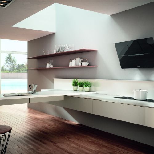 JOLIE ACT BK 80. Okap przyścienny, technologia tłumienia hałasu Sil-K Act, czarny, szer. 80 cm