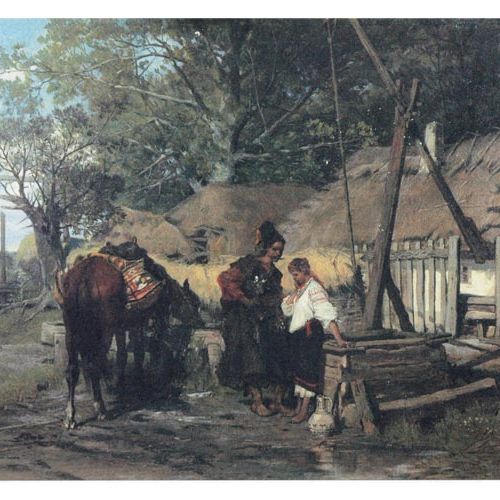 Józef Brandt, Kozak konia poił , 1874 r., cw 490000 zł, niesprzedany, Rempex.