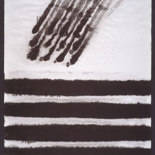 Józef Hałas, bez tytułu, gwasz na papierze, 47 x 67 cm, 2001 r., Platon Galeria Sztuki