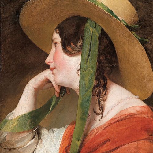 Friedrich von Amerling Dziewczyna w słomkowym kapeluszu , 1835 r.