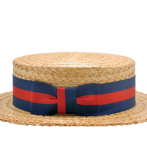 Kapelusz typu kanotier, modny w XIX wieku