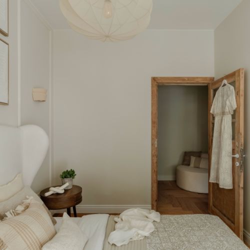 kaszmirowa sypialnia wystrój wnętrza