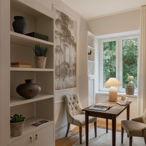 kaszmirowy gabinet domowe biuro