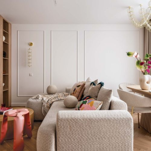 kaszmirowe meble w salonie