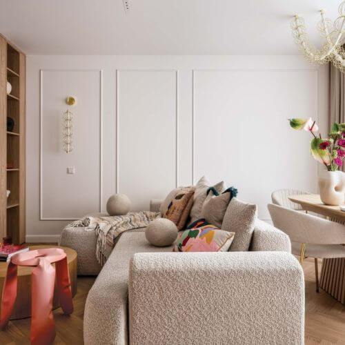 kaszmirowe meble w salonie