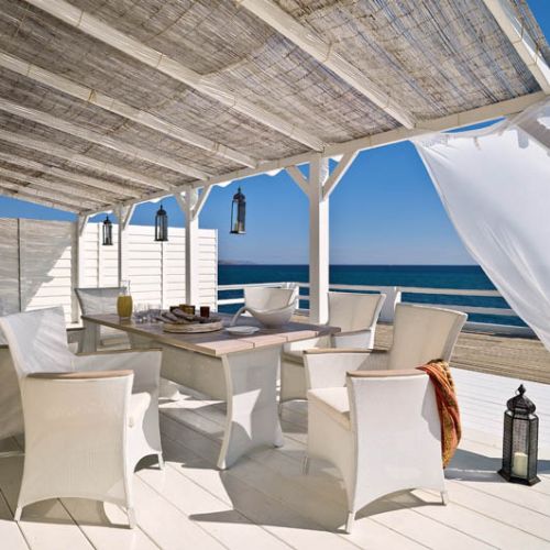 Kolekcja Balaya: meble zrobione z aluminium i obciągnięte nylonem MBM Tex. Cena zestawu (sześć foteli i stół) - 12