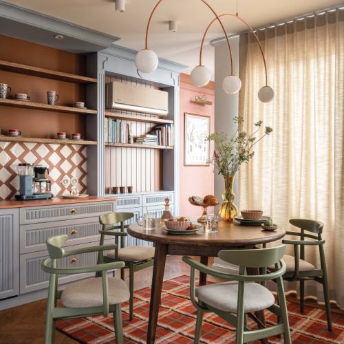 kolorowa kuchnia urządzona z fantazją