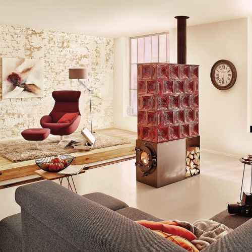 MASTER, piec i koza w jednym, czyli kominek z kaflami, KAUFMANN.