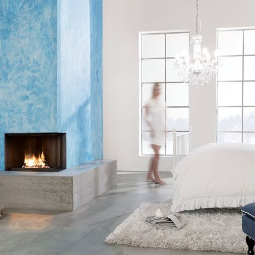 NAROŻNY, z cofniętym paleniskiem, BRUNNER.