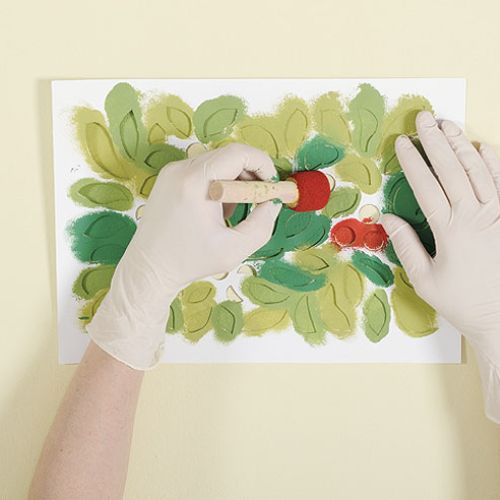 Korale jesieni do namalowania na ścianie. Szablon do pobrania.