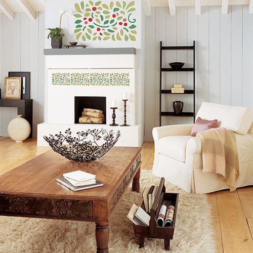 Korale jesieni do namalowania na ścianie. Szablon do pobrania.