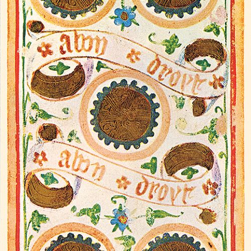 Królowa Denarów i Pięć Monet, karty tarota należące do Francesca Sforzy i Bianki Marii Visconti, 1441-1447 r.