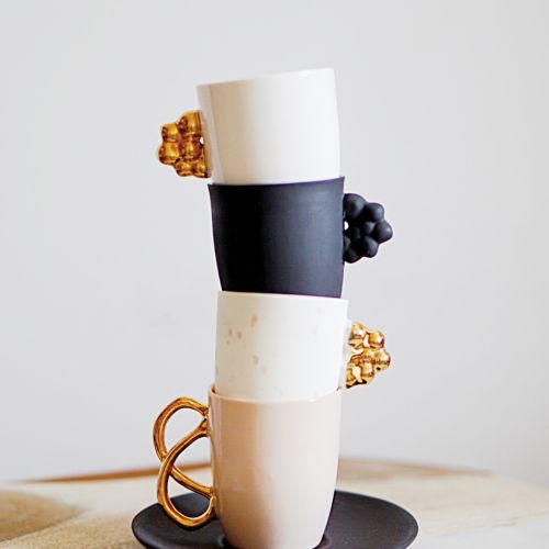 Filiżanki i kubki ze złotym uszkiem, Malikceramik, malikceramik.pl